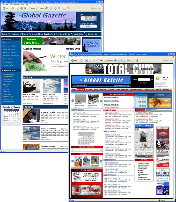 Example newspaper website